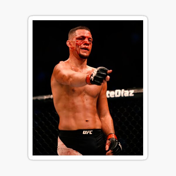 "Nate Diaz UFC pointing Nate Diaz Bloody Nate Diaz" Sticker for Sale by