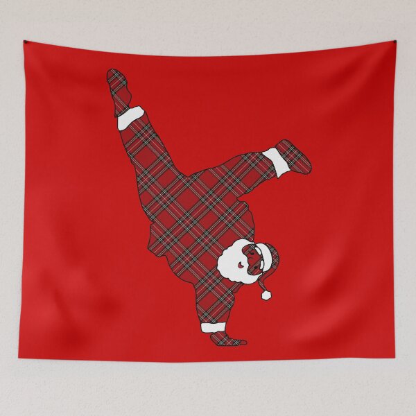 Item preview, Christmas Tartan Breakdancing Santa designed and sold by KoolDsignsDANCE.