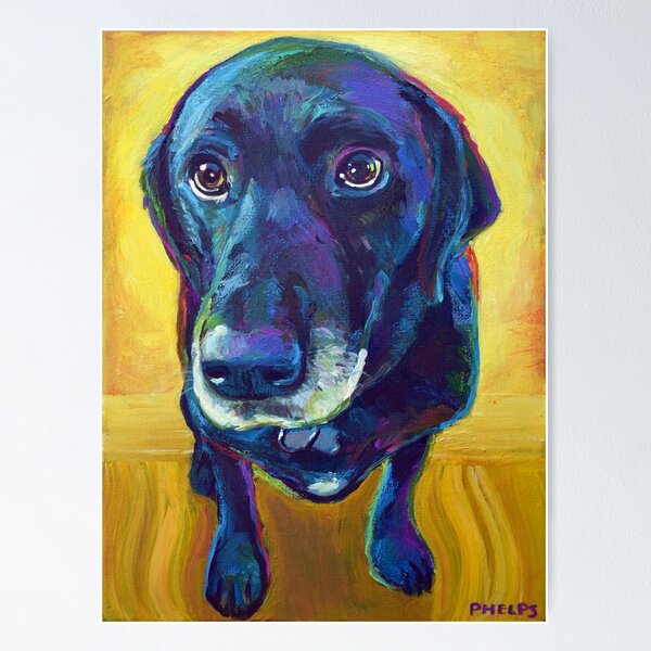 Item preview, Big-Eyed Black Labrador designed and sold by RobertPhelpsArt.
