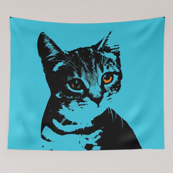 Item preview, Tabby Cat in Blue Design - Pet Pop Art - Animal Pop Art, Bespoke Option designed and sold by StudioFlea.