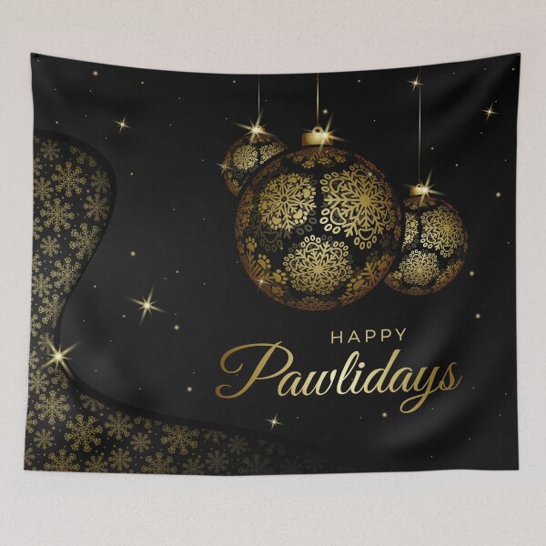 Item preview, Happy pawlidays with paw print snowflakes  designed and sold by sashica.