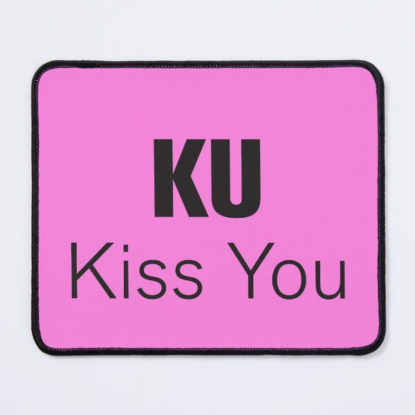 Aperçu de l'œuvre KU - Kiss You Abréviation Texte précieux Typographie Design solide noir créée et vendue par Flowerone.