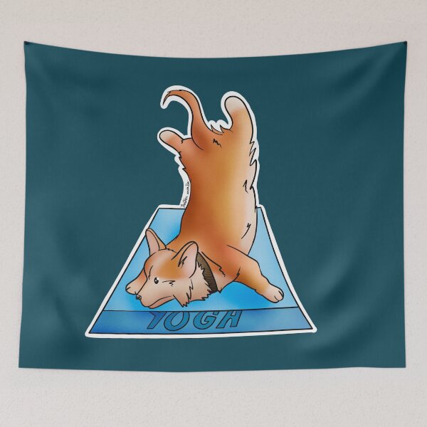 Item preview, I'm Blue Corgi Yoga Pose designed and sold by Heather van der Dys.