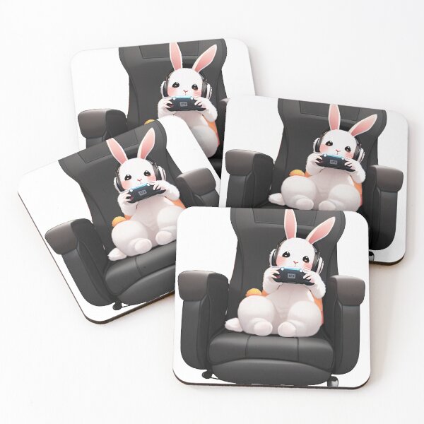 Item preview, Gamer Bunny Playing Games on Chair designed and sold by BAYFAIRE.