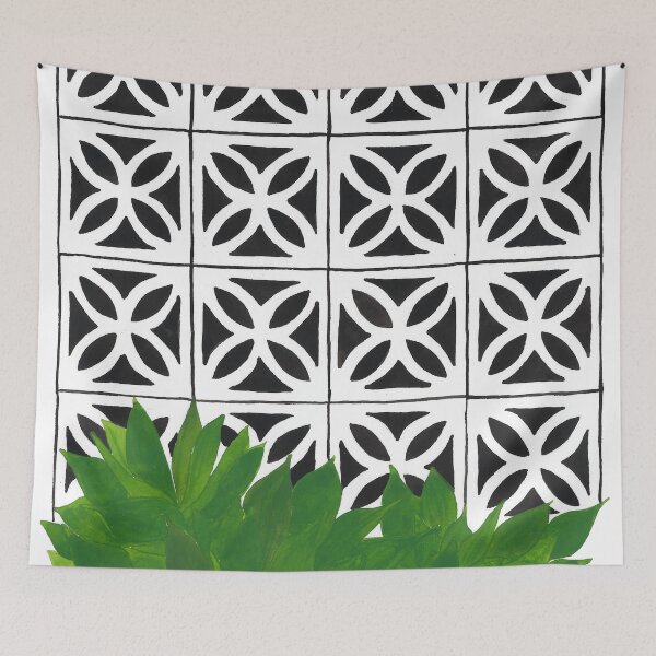 Item preview, Mid Century Modern Breeze Blocks and Plants designed and sold by jenbucheli.