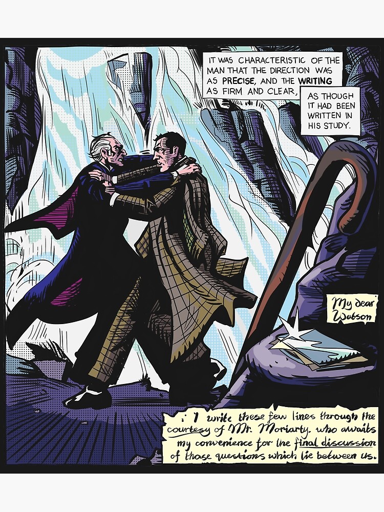 Sherlock Holmes The Final Problem Comic Panel Poster For Sale By Andposters Redbubble