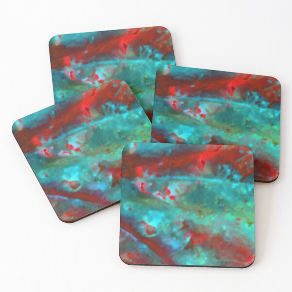 Item preview, Autumn ~ Abstract Teal & Red Leaf on the Ground designed and sold by SXW Designs.