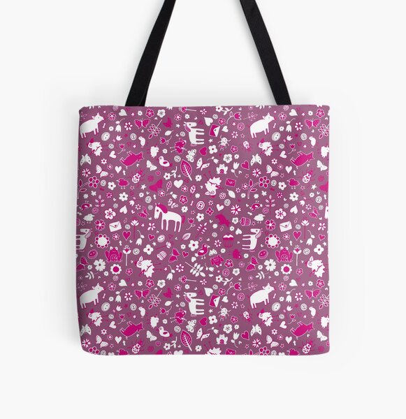 Item preview, Pigs and Ponies Ditsy - Pink and white - pretty pattern by Cecca Designs designed and sold by Cecca-Designs.