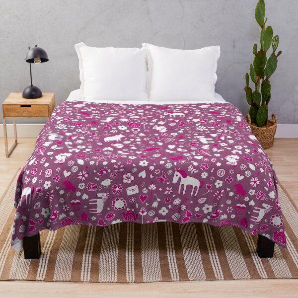 Item preview, Pigs and Ponies Ditsy - Pink and white - pretty pattern by Cecca Designs designed and sold by Cecca-Designs.