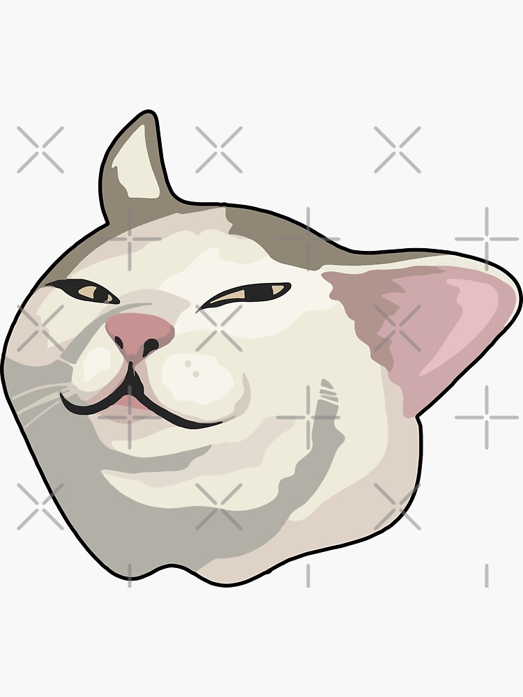 Smug Cat Meme Face - Cat - Sticker