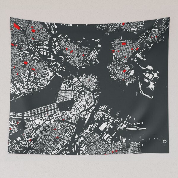 Item preview, Map of Boston, MA with its schools in color designed and sold by jean-nicolas.
