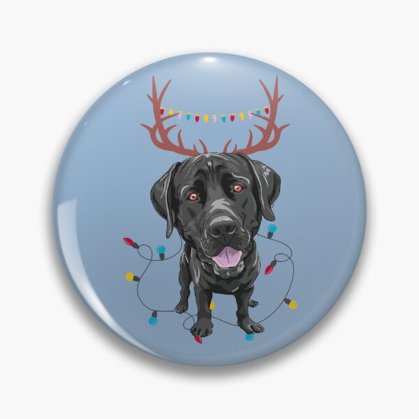 Item preview, Labrador Retriever with Reindeer Ears and Christmas Lights designed and sold by SeasonalDogs.