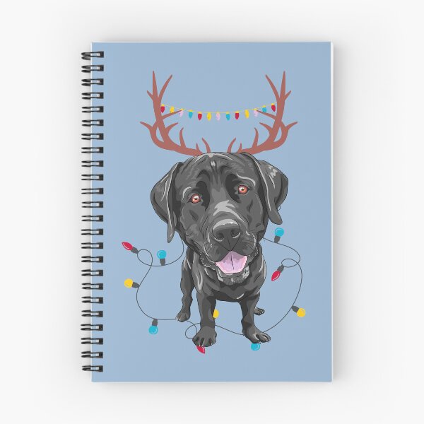 Item preview, Labrador Retriever with Reindeer Ears and Christmas Lights designed and sold by SeasonalDogs.