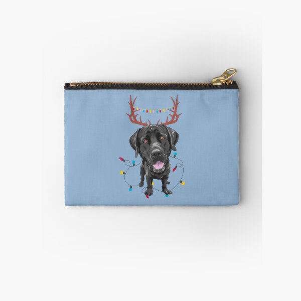 Item preview, Labrador Retriever with Reindeer Ears and Christmas Lights designed and sold by SeasonalDogs.