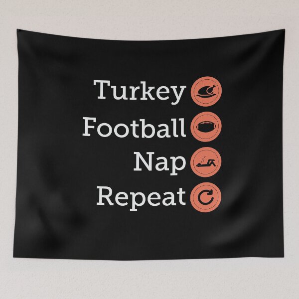 Item preview, Turkey Football Nap Repeat Funny Thanksgiving  designed and sold by BUBLTEES.