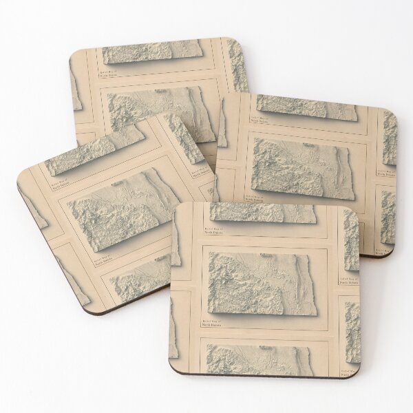 Item preview, North Dakota, USA Relief Map 3D digitally-rendered designed and sold by ThinkAboutMaps.