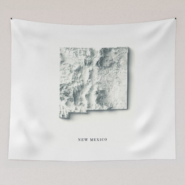 Item preview, New Mexico, USA Shaded Relief Map 3D digitally-rendered designed and sold by ThinkAboutMaps.