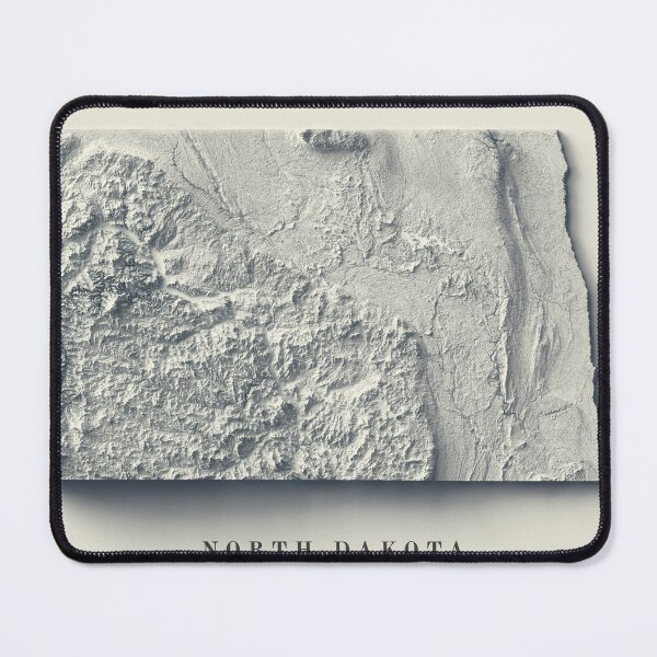 Item preview, North Dakota, USA Relief Map 3D digitally-rendered designed and sold by ThinkAboutMaps.