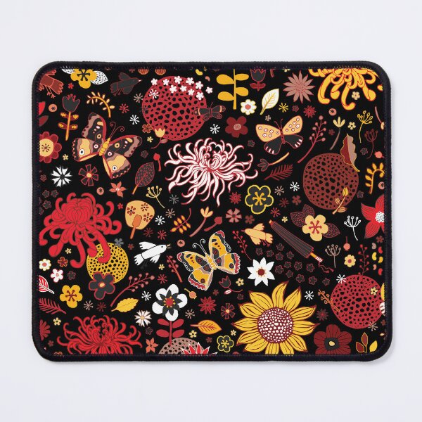 Item preview, Japanese Garden - Red, Gold and Rust on Black - exotic floral pattern by Cecca Designs designed and sold by Cecca-Designs.