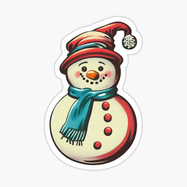 Holiday Outline Clipart-snowman with carrot nose