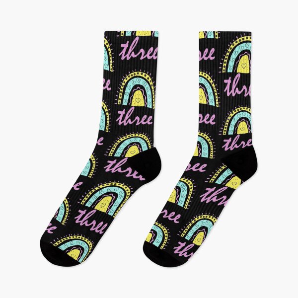 Item preview, Three Year old Third Birthday Cute Fun Doodle Boho Rainbow designed and sold by LadySaltwater.