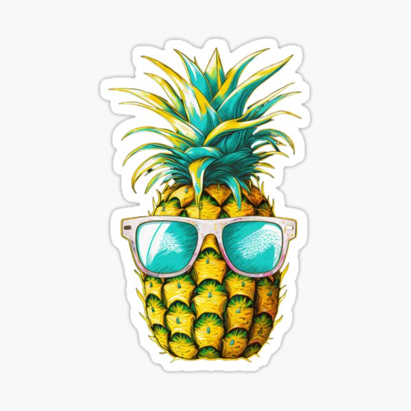 Funny Pineapple with Sunglasses Stock Vector - Illustration of doodle,  exotic: 122458702