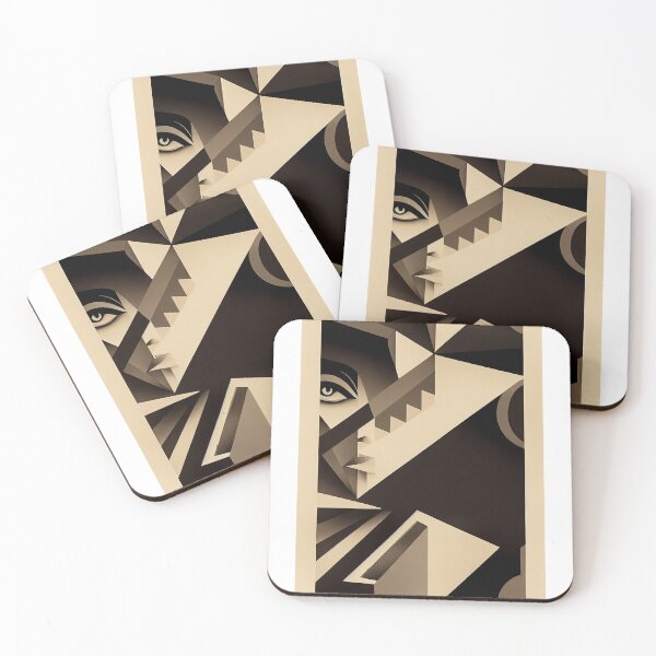 Item preview, Bauhaus Graphic Black and Beige Illusion Pattern designed and sold by KOTOdesign.