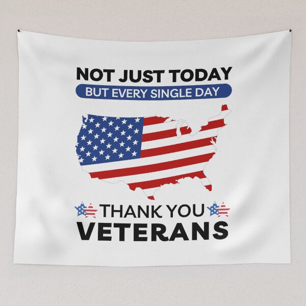 Item preview, NOT JUST TODAY! THANK YOU VETERANS - Veterans Day - America flag  designed and sold by Mehdi Art.