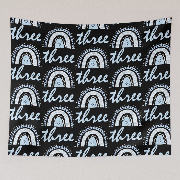 Item preview, Three Year old Third Birthday Cute Fun Doodle Boho Rainbow designed and sold by LadySaltwater.