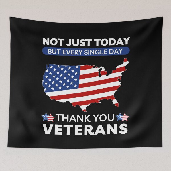 Item preview, NOT JUST TODAY! THANK YOU VETERANS - Veterans Day - America flag designed and sold by Mehdi Art.