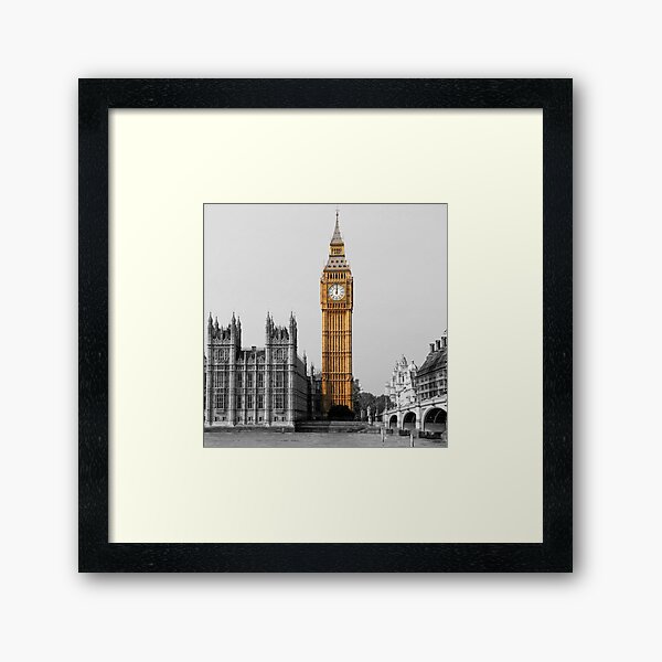 Item preview, Big Ben Print London Black White and Gold designed and sold by jalanphoto.