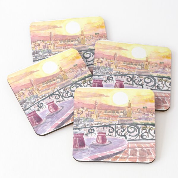 Item preview, Amazing Marrakech Morocco Rooftop Romance with Tea and Fna Square designed and sold by artshop77.