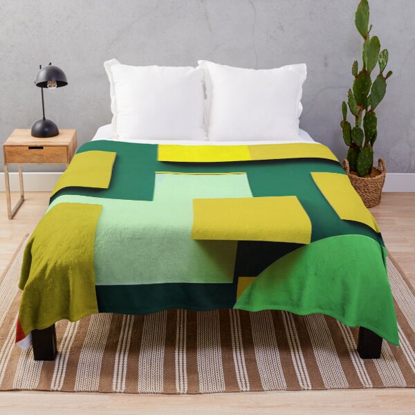 Item preview, Graphic Green and Yellow Squares Illusion Pattern designed and sold by KOTOdesign.