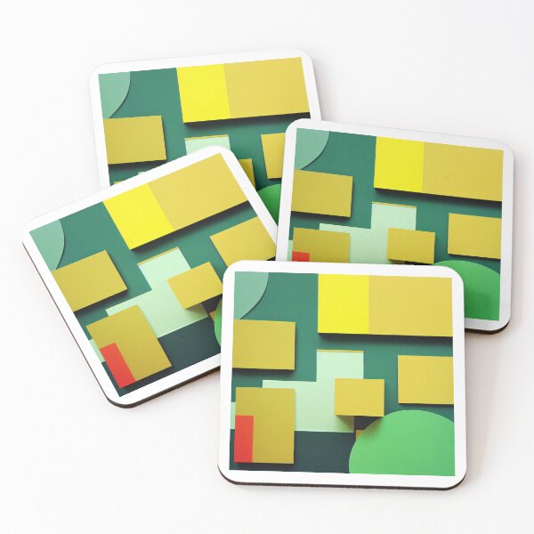 Item preview, Graphic Green and Yellow Squares Illusion Pattern designed and sold by KOTOdesign.