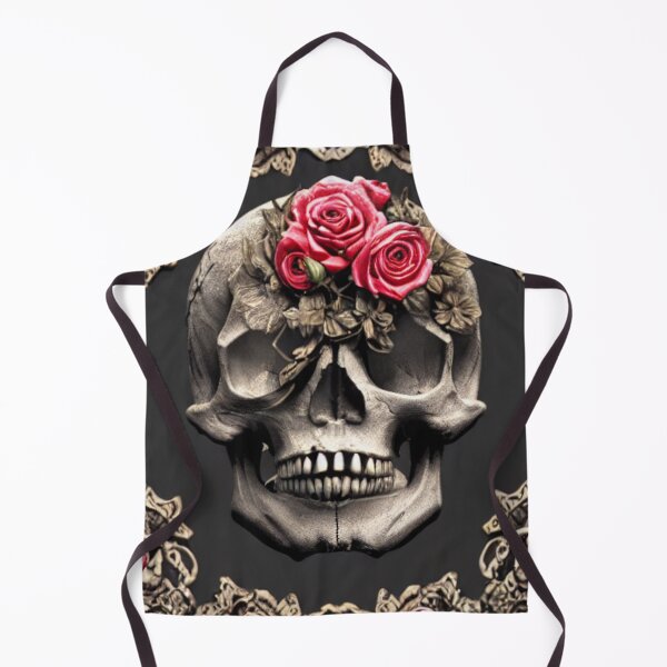 Item preview, Victorian Ghotic Floral Skull, skull with floral, red roses designed and sold by ValleyDream.