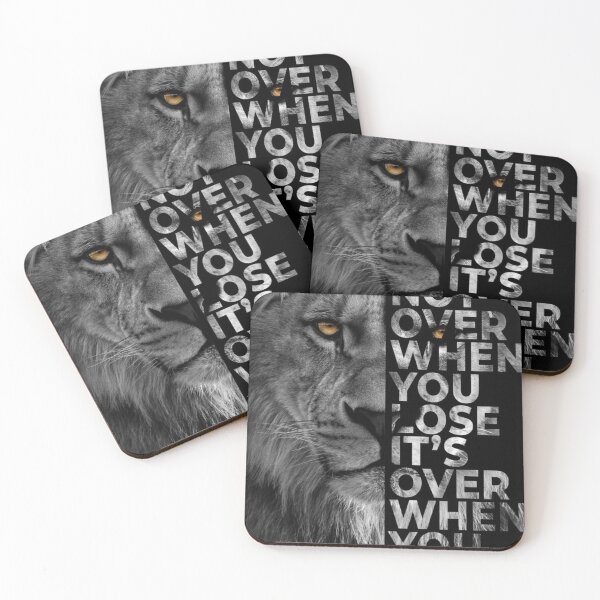 Item preview, "its not over when you lose, its over when you quit" motivational quote designed and sold by FREAC.