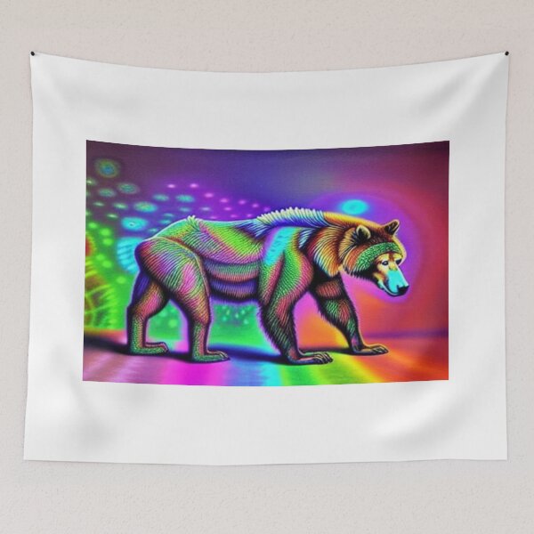 Item preview, Psychedelic wolf bear designed and sold by dwhowe.