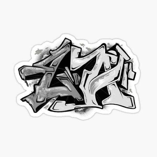 LA, Los Angeles Graffiti Black Lettering Sticker for Sale by