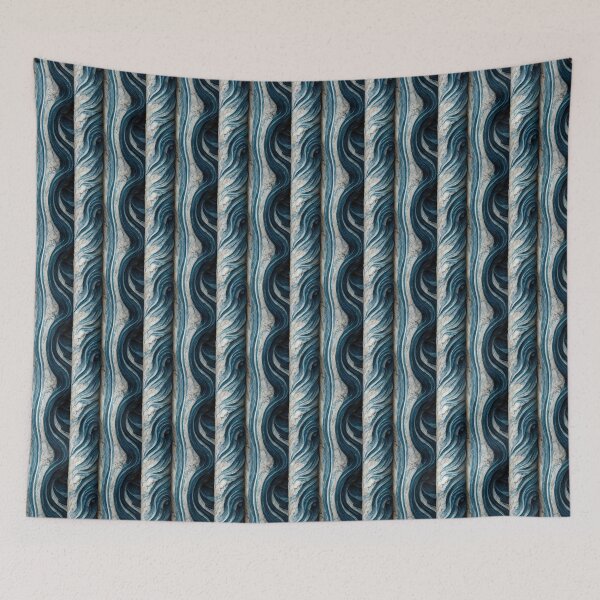 Item preview, Oceanic blue marble pattern, Intricate marbling pattern designed and sold by TreasuryOE.
