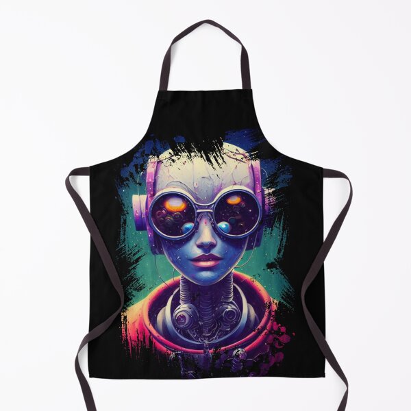 Item preview, happy smiling cybernetic Robotic hipster designed and sold by mayza-shop.