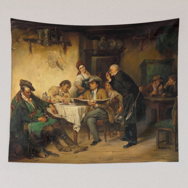 Item preview, A Painter in a Tavern | Friedrich von Keller | 1876 German Art designed and sold by CJET.