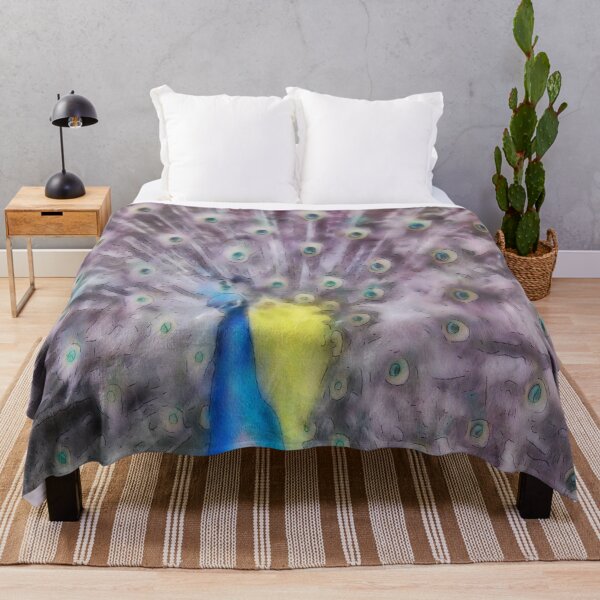 Item preview, Fine Feather Peacock Mating Plumage Watercolor designed and sold by taiche.