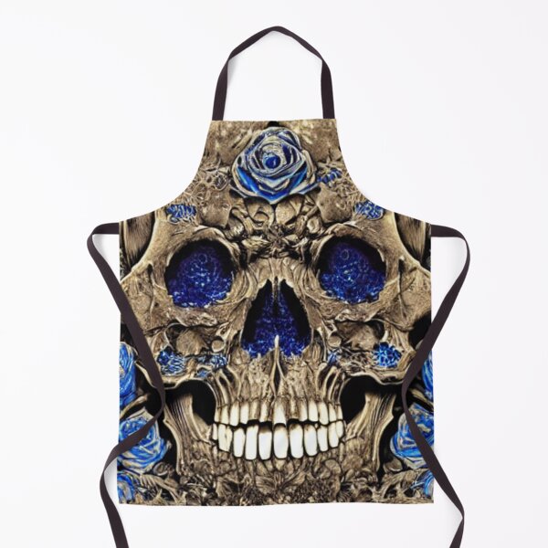 Item preview, Victorian Ghotic Floral Skull, skull with floral, blue roses designed and sold by ValleyDream.