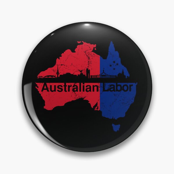 Item preview, Australian Labor Party with Canberra Skyline in black designed and sold by Manoroma.