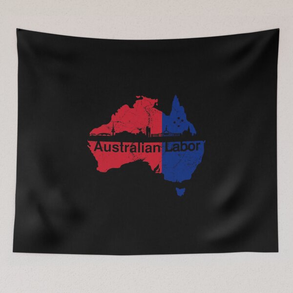 Item preview, Australian Labor Party with Canberra Skyline in black designed and sold by Manoroma.