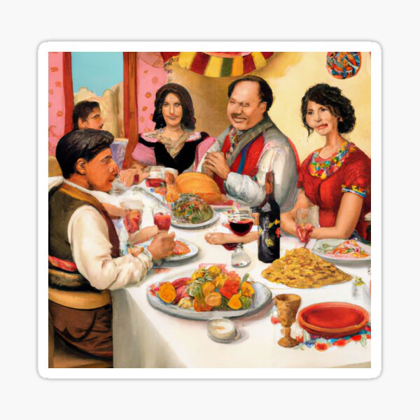 Item preview, Mexican-American Family Celebrating Thanksgiving designed and sold by Kornkob.