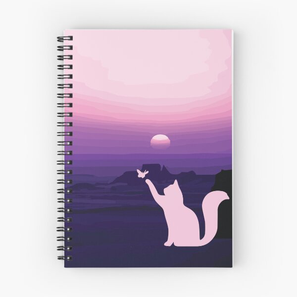 Item preview, violet sunset cat holding a butterfly designed and sold by thebadrandoms.