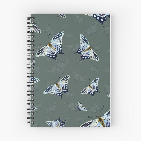 Artikelvorschau, Blue butterfly pattern watercolor on turquoise background entworfen und verkauft von Yana Mustafina | Boho Soulful Designs.