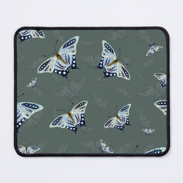 Item preview, Blue butterfly pattern watercolor on turquoise background designed and sold by Yana Mustafina | Boho Soulful Designs.