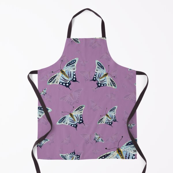 Item preview, Blue butterfly pattern watercolor on purple background designed and sold by Yana Mustafina | Boho Soulful Designs.